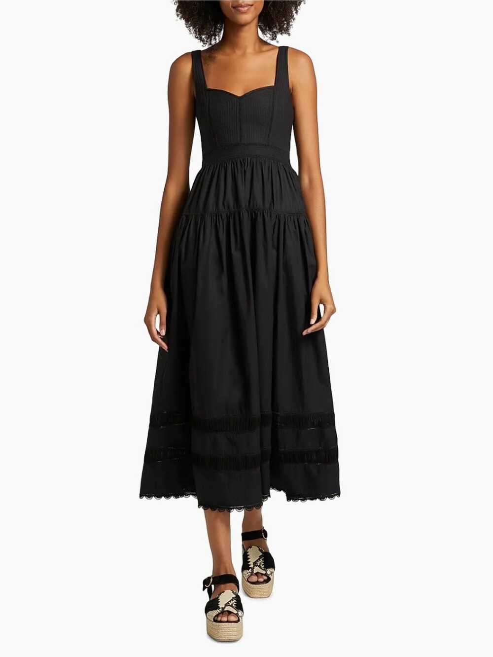 Ulla Johnson Isadora Quilted Cotton Fit & Flare Midi-Dress Size 0